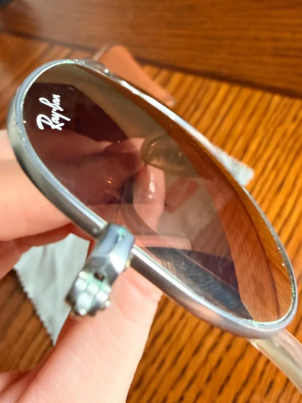 Ray-Ban Aviator Sunglasses in Baby Pink Chrome/Silver + Case - RB3025 Large